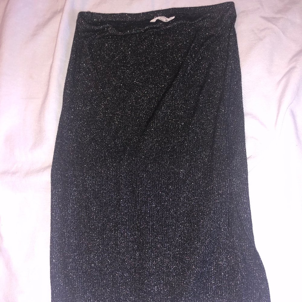 *SOLD* BB Dakota glitter midi skirt w/side slit